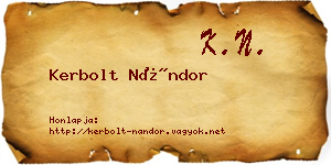 Kerbolt Nándor névjegykártya