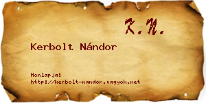 Kerbolt Nándor névjegykártya