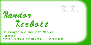 nandor kerbolt business card