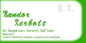 nandor kerbolt business card